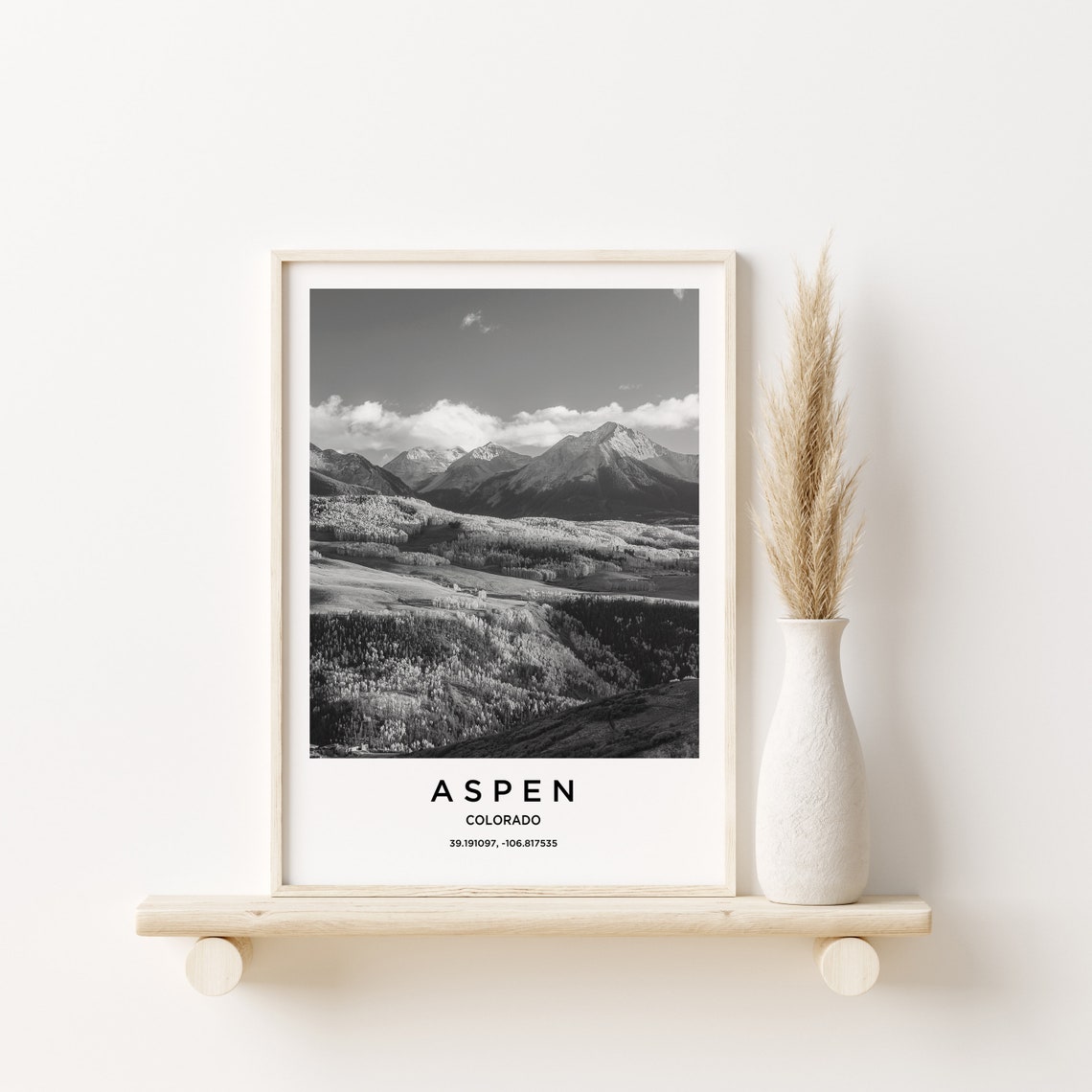 Aspen Travel Poster Aspen Print Aspen Photo Print Black And White Photography Monochrome Travel Photography Colorado Travel - Image 3