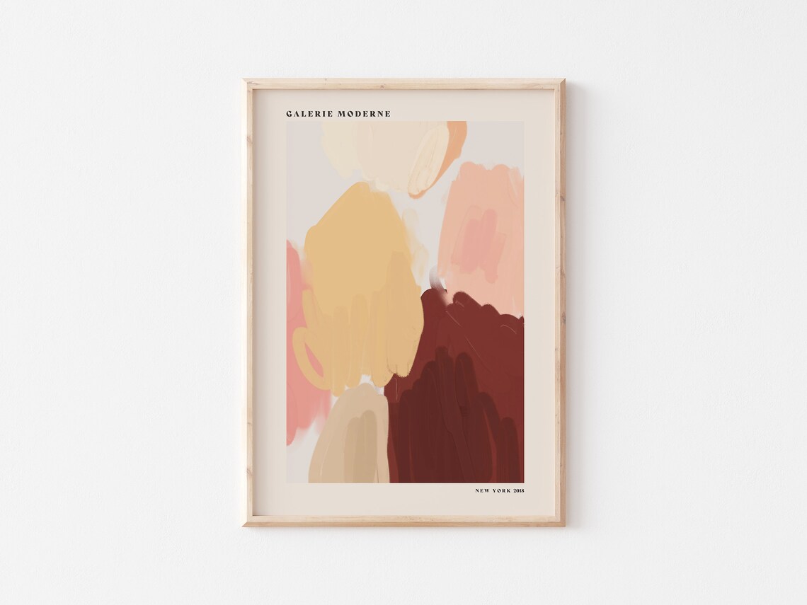 Abstract Poster Modern Abstract Art Minimalist Abstract Print Abstract Wall Decor Modern Pastel Orange Abstract Poster - Image 3