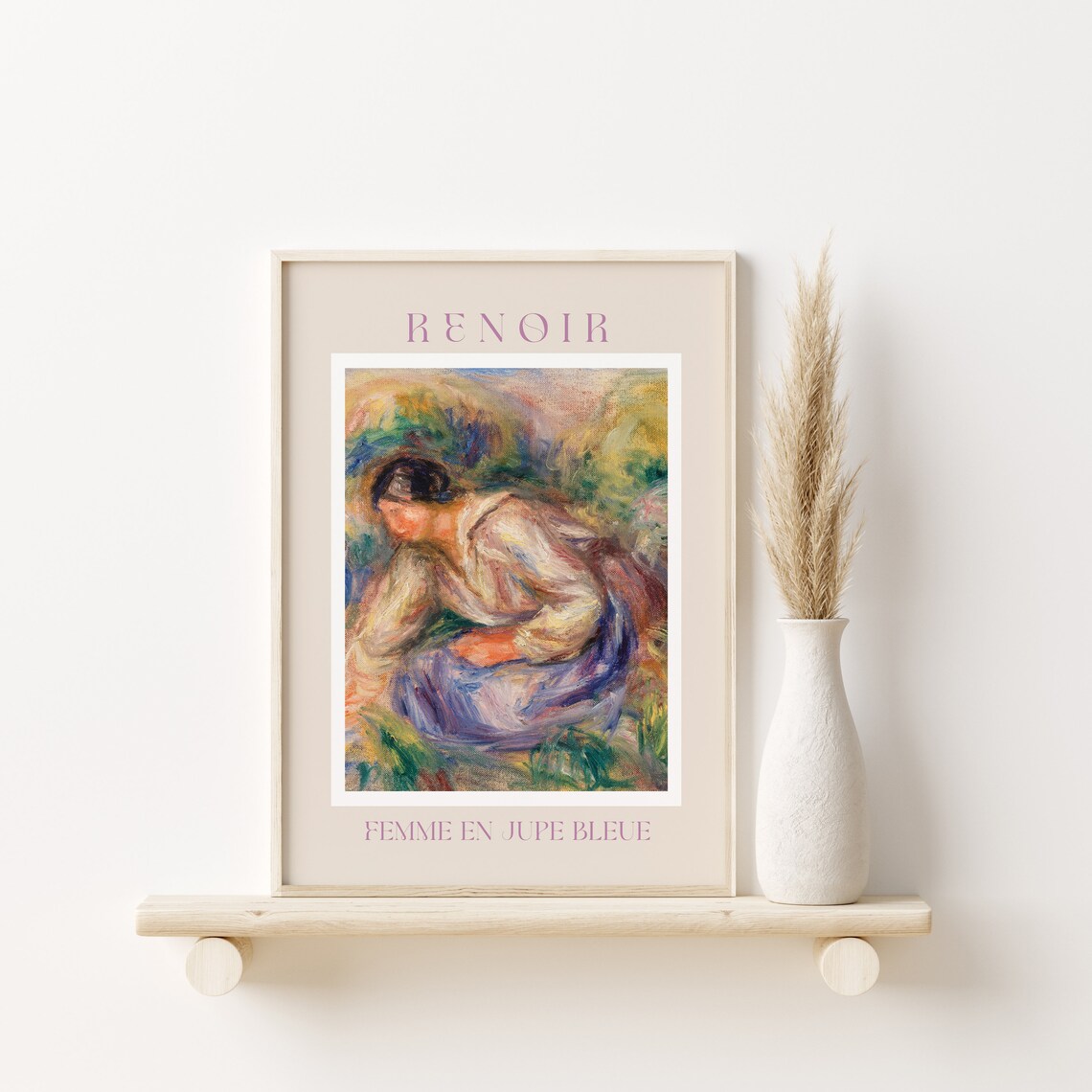 Renoir Femme En Jupe Bleue Seated Woman Impressionist Poster - Image 2