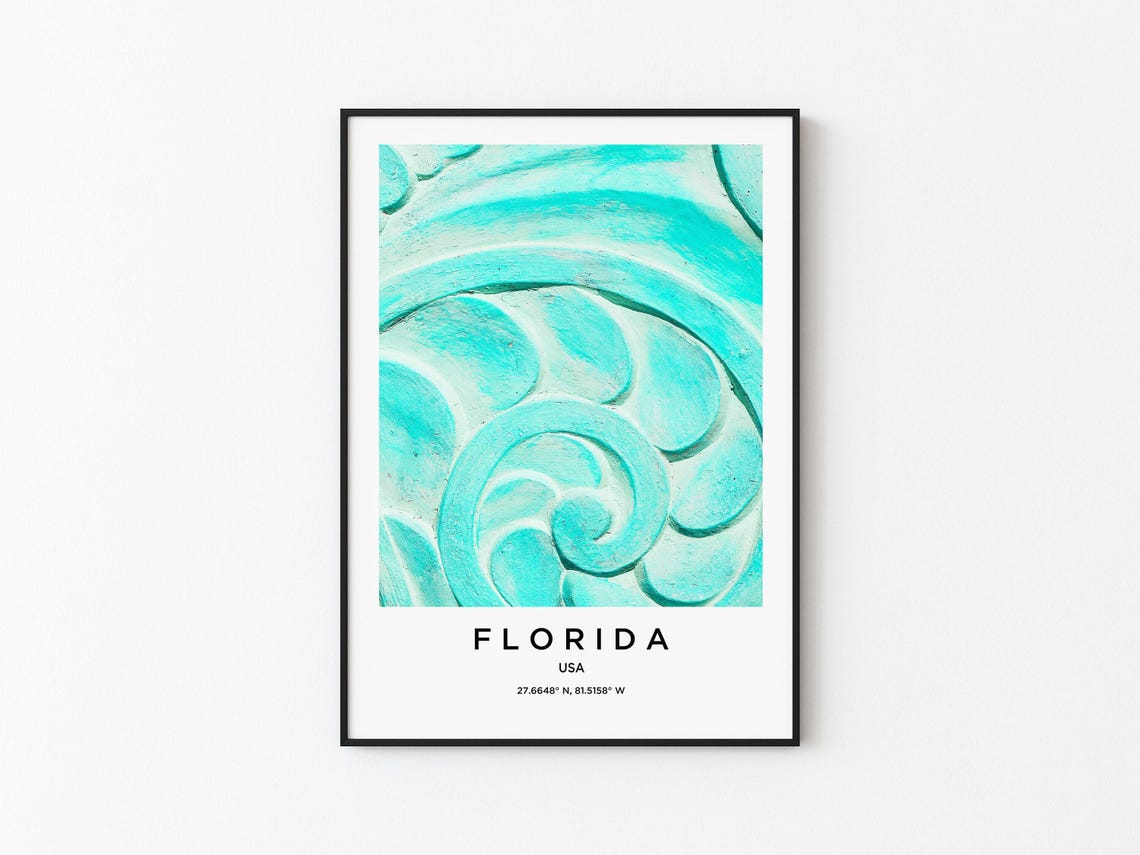 Florida Turquoise Shell Texture Abstract Close Up Photo Poster