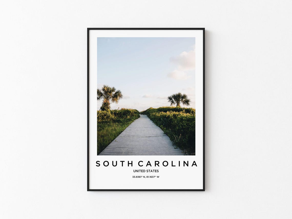 South Carolina Art South Carolina Print South Carolina Poster South Carolina Art South Carolina Photo South Carolina Map