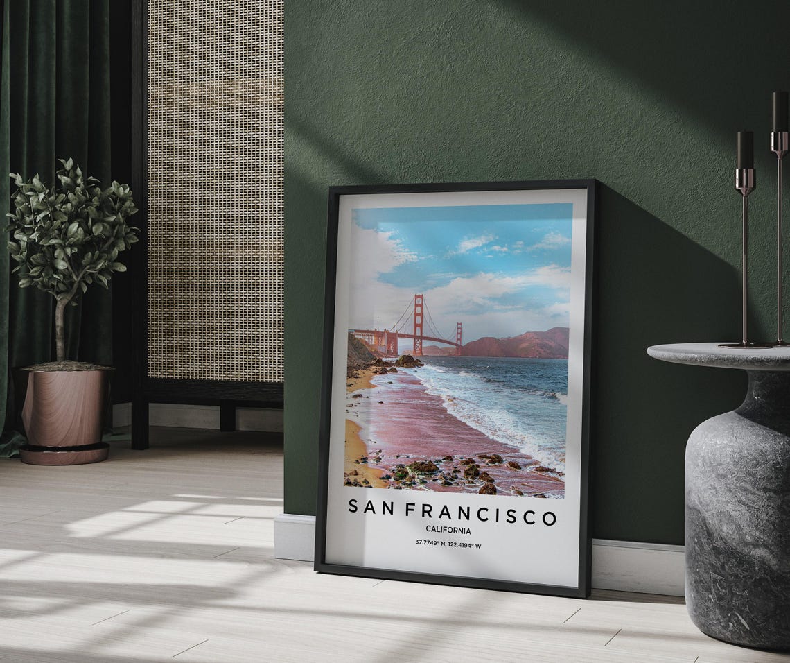 San Francisco California Golden Gate Bridge From the Beach Poster - Image 2