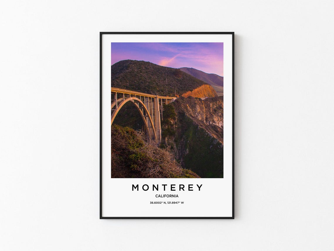 Monterey California Bixby Creek Bridge Sunset Coastal Poster