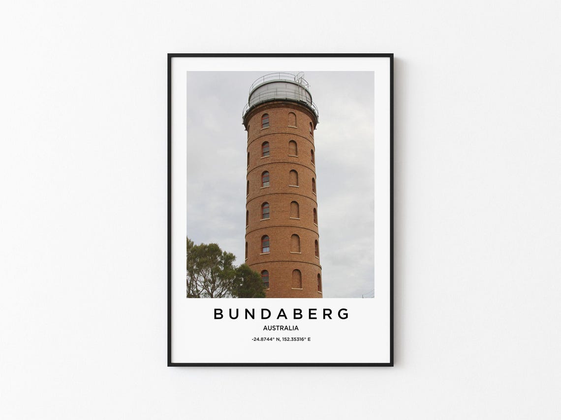Bundaberg Australia Historic Brick Water Tower Landmark Poster