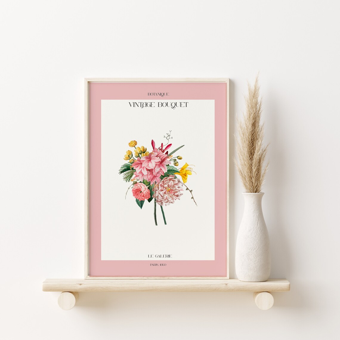 Botanique Vintage Bouquet Pink and Yellow Floral Gallery Poster