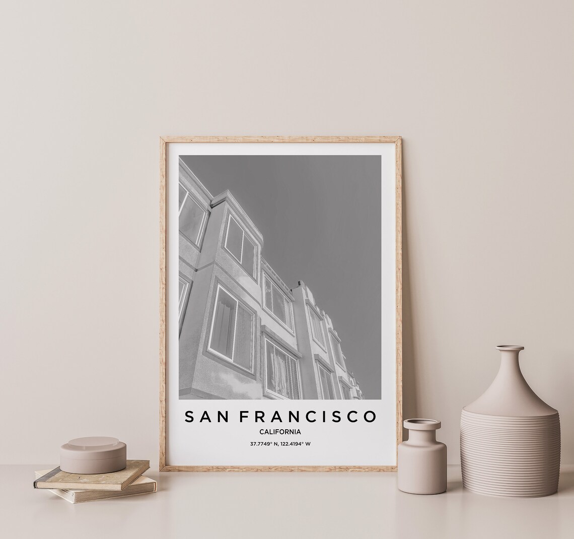 San Francisco Travel Poster San Francisco Print San Francisco Photo Print Black And White Photography Monochrome Travel Photography - Image 3