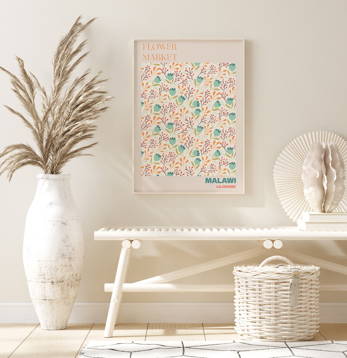 Malawi Lilongwe Flower Market Delicate Wildflower Sprig Art Poster - Image 2