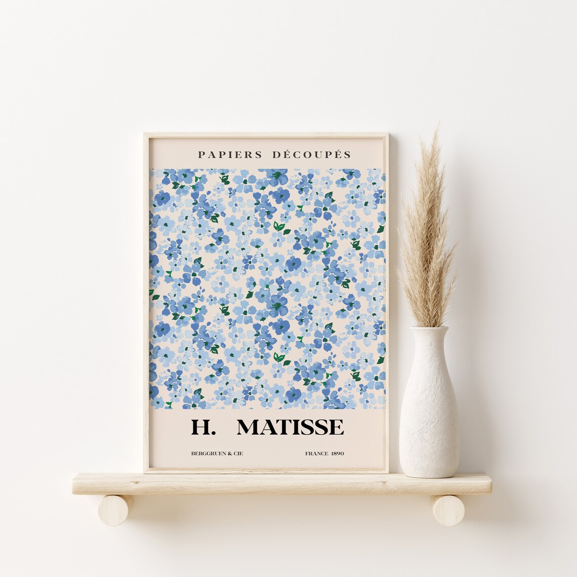 Henri Matisse Papiers Decoupes Blue Floral Pattern Art Poster - Image 2