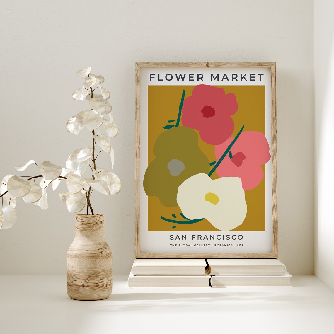 Flower Market San Francisco Bold Mustard Gold Poppy Art Poster
