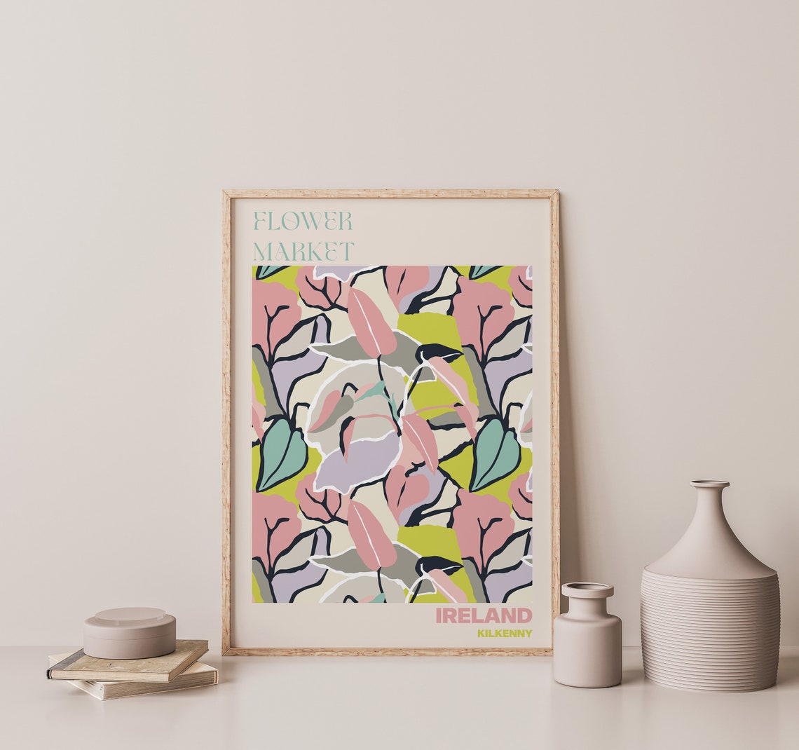Kilkenny Poster Personalised Travel Poster Kilkenny Flower Market Print Floral Wall Decor Ireland Travel Poster - Image 2