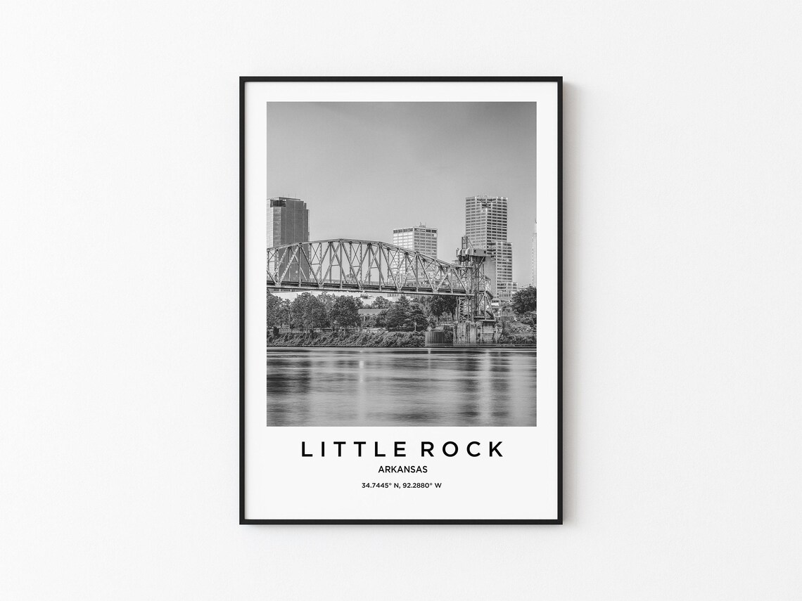 Little Rock Travel Poster, City Map Art Print