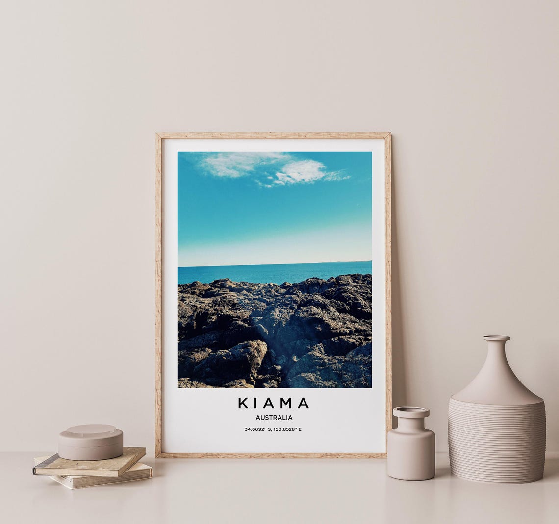 Kiama Australia Rugged Rocky Coastline Ocean View Photo Poster - Image 2
