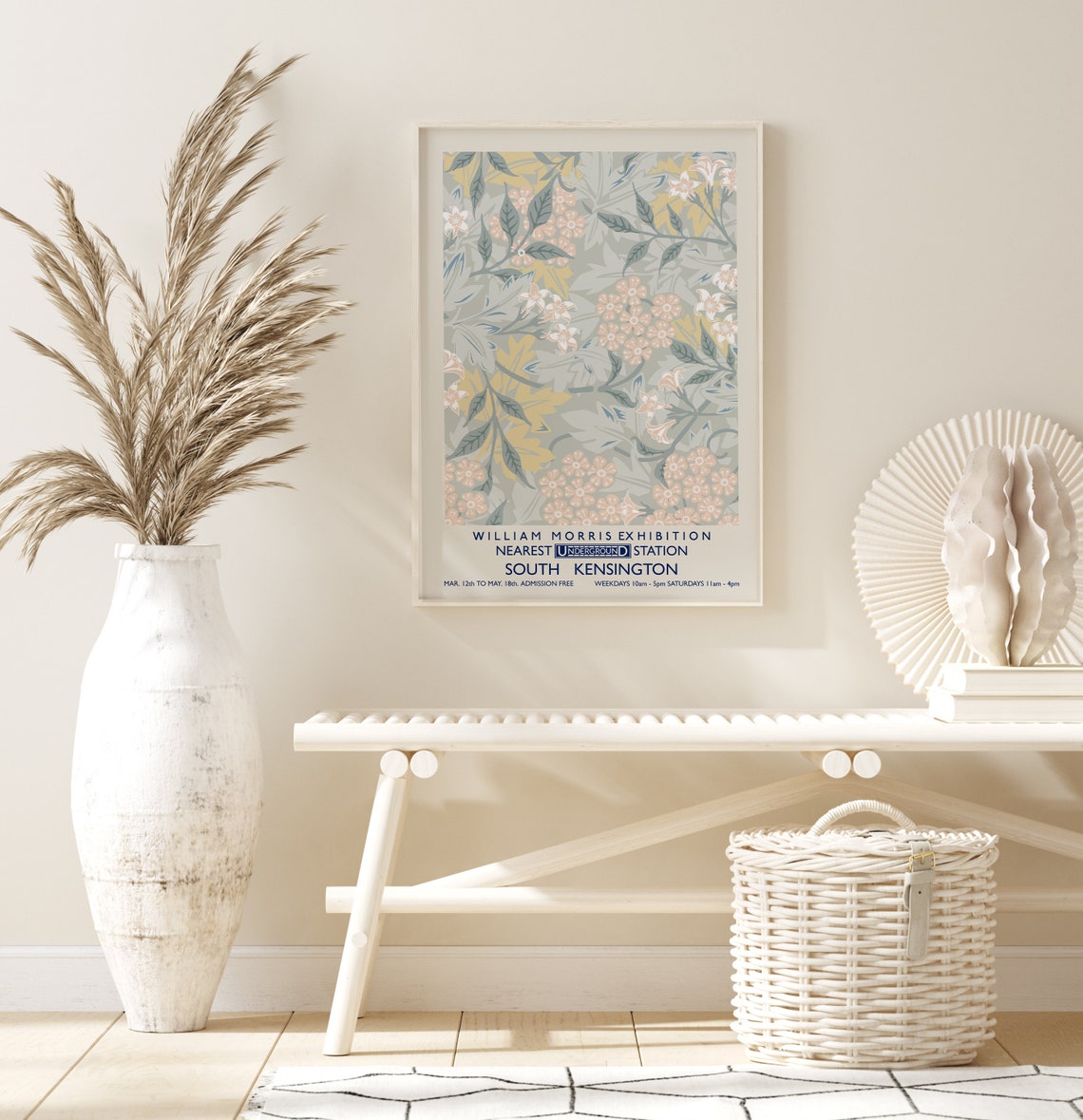 William Morris Exhibition Pastel Floral Botanical Art Poster - Image 2