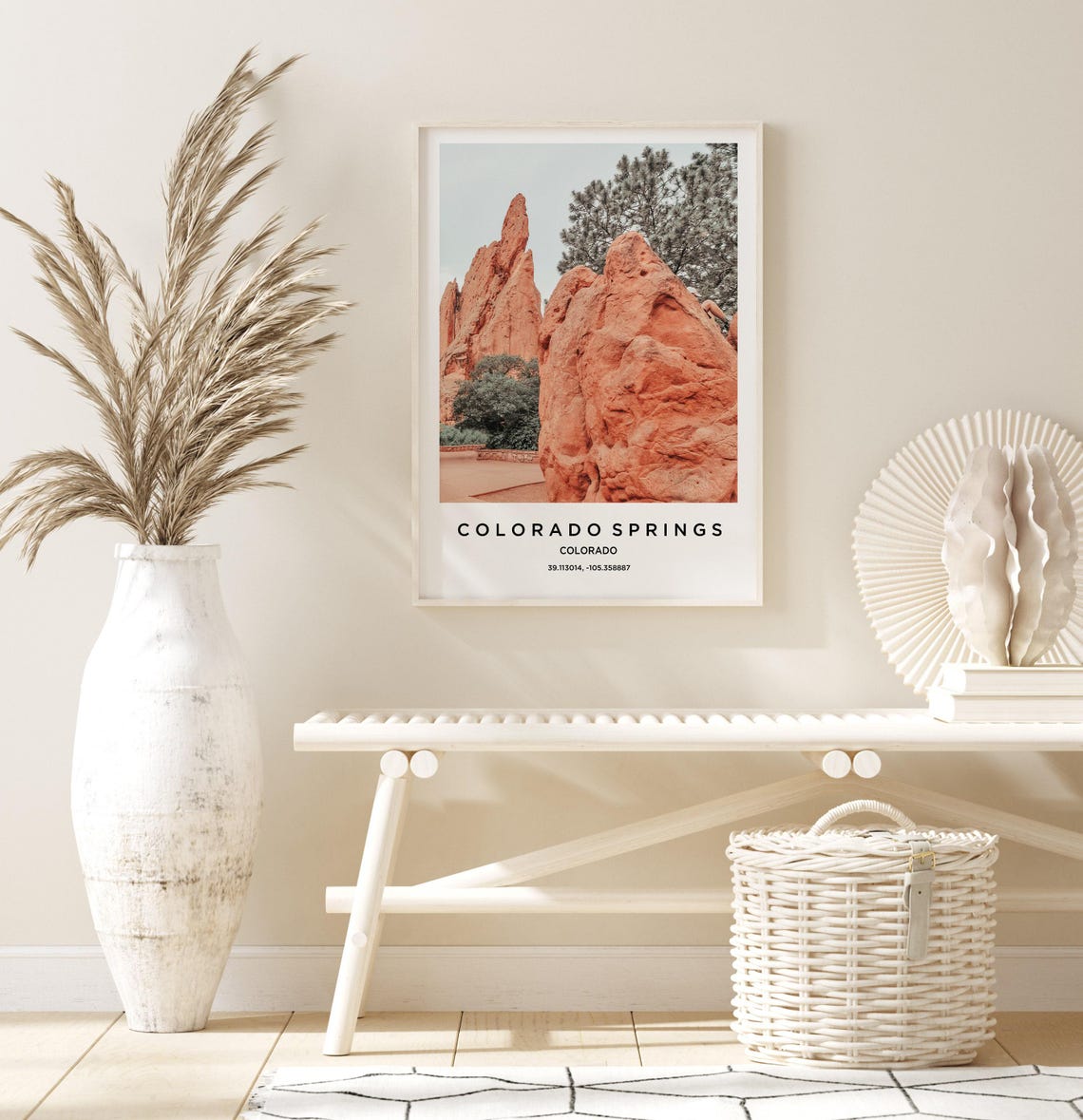 Colorado Springs Red Rock Formations Desert Garden Landscape Poster - Image 3