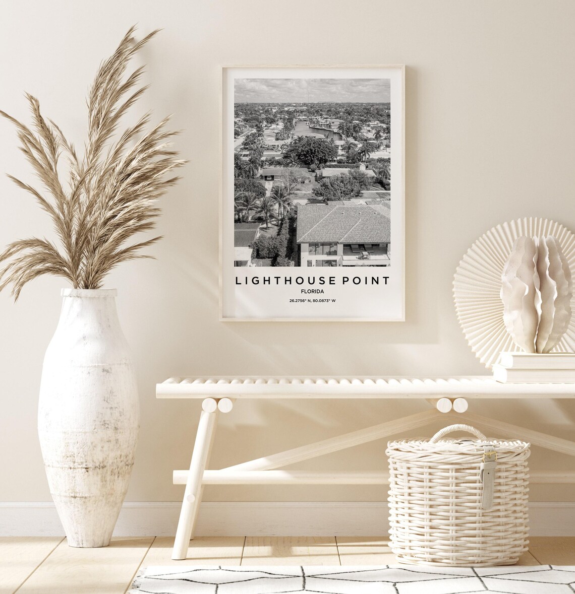 Lighthouse Point Map, Coastal Nautical Art Print - Image 3