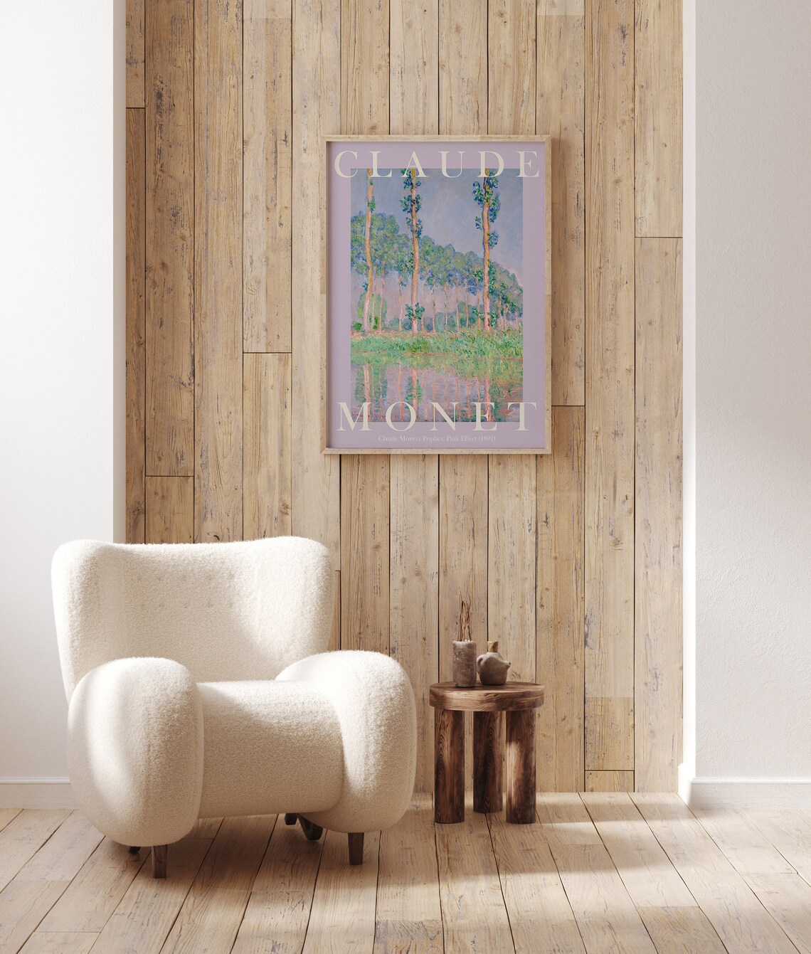 Claude Monet Poplars Pink Effect 1891 Lavender Poster For Serene Room Decor - Image 2