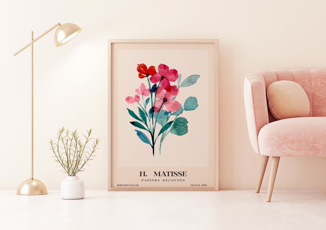 Matisse Watercolor Flowers Art Print - Image 2