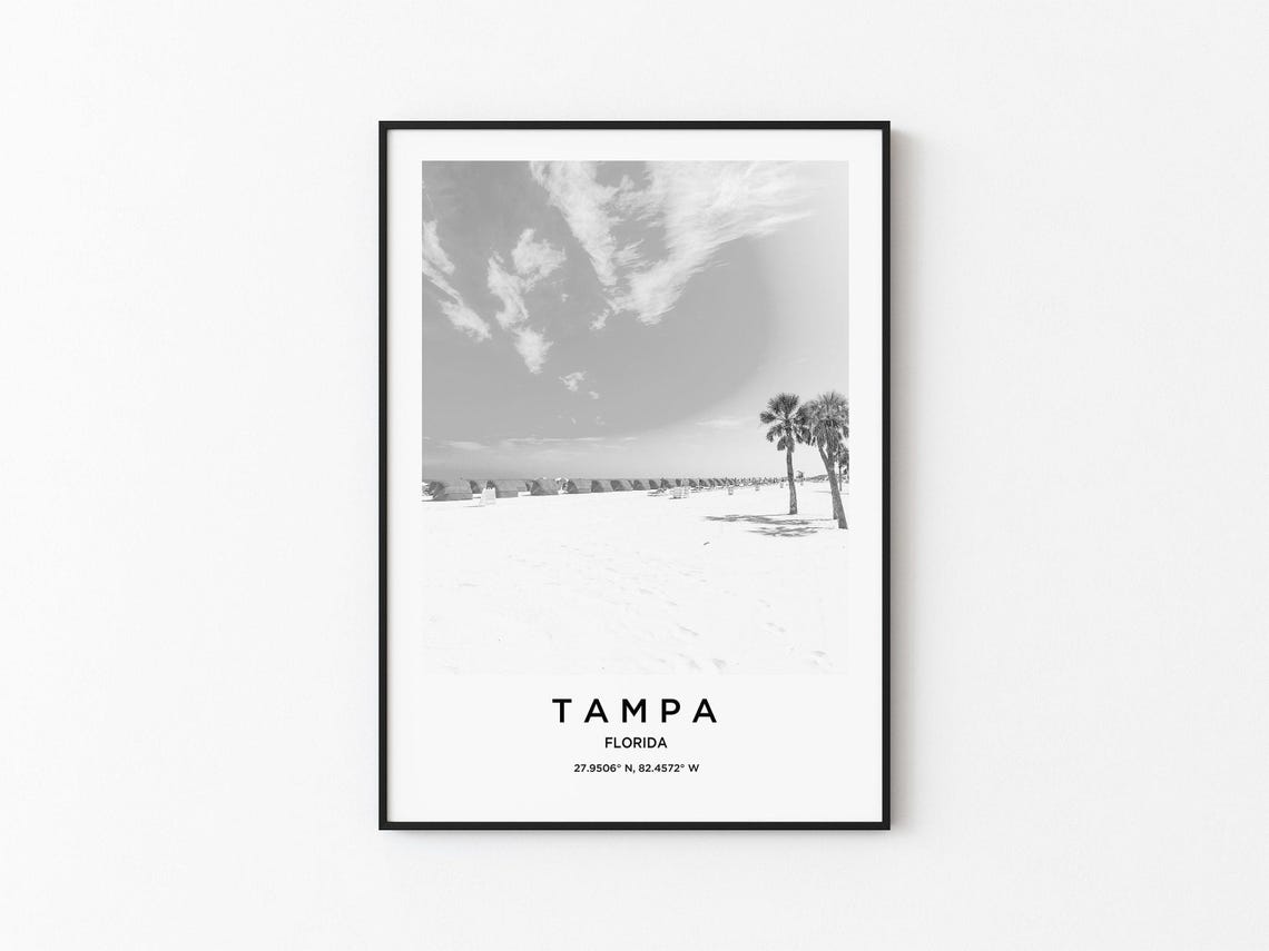 Tampa Travel Poster, Tampa Map Art