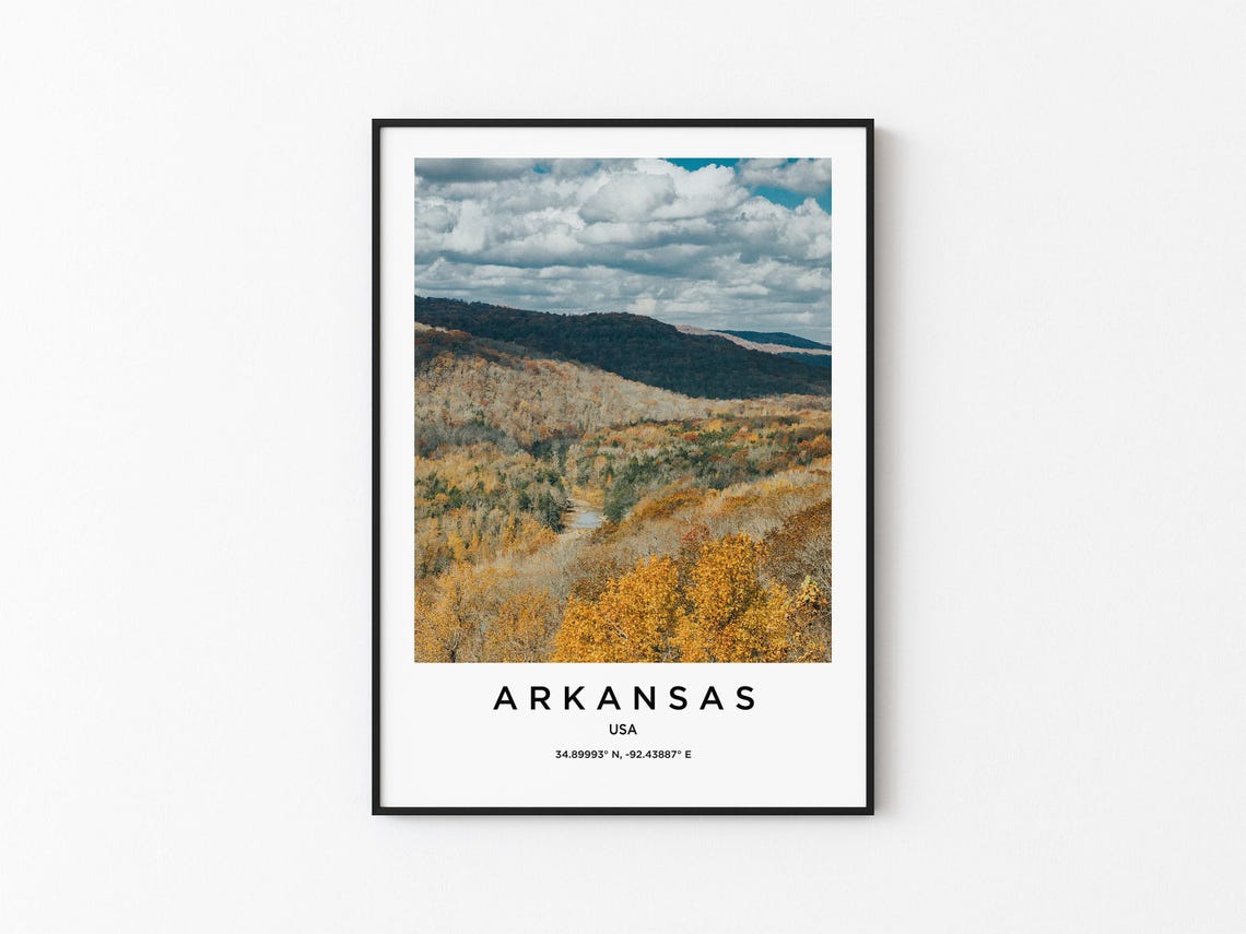 Arkansas Fall Foliage Rolling Hills Autumn Colors Scenic Poster