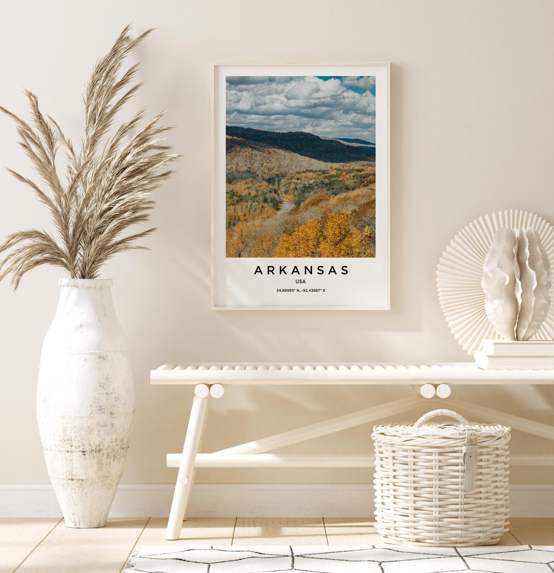 Arkansas Fall Foliage Rolling Hills Autumn Colors Scenic Poster - Image 3