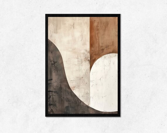 Neutral Line Boho Design Wall Art L Modern Minimalist Home Decoration Soft Calm Color Room Decor Frame Use