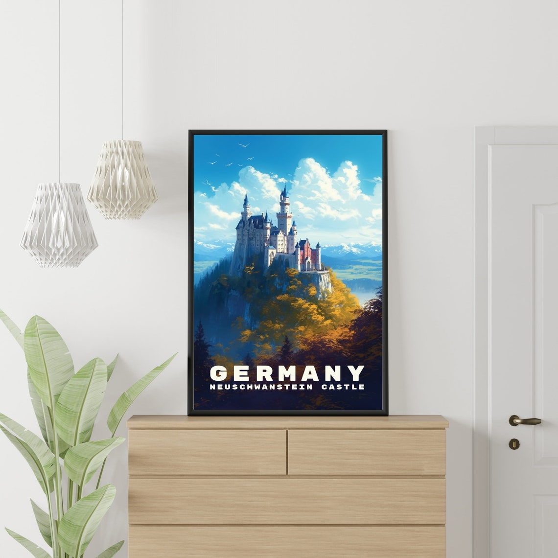 Neuschwanstein Castle Travel Wall Art For Living Room Germany Travel Poster Art Entryway Home Gift For Anniversary Wedding