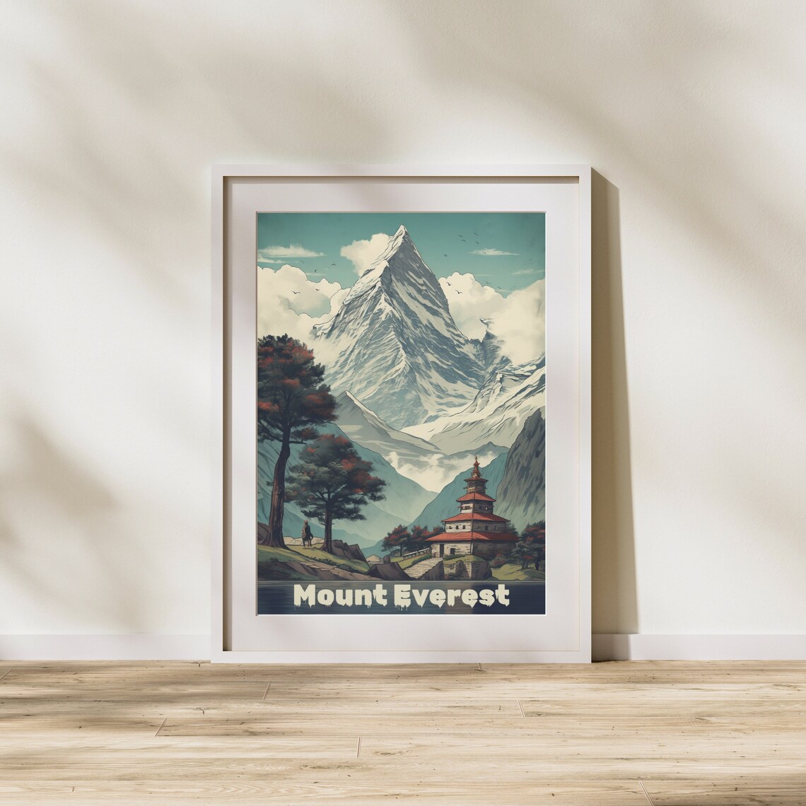 Snowcapped Mount Everest Nepal Himalaya Vintage Travel Poster - Image 3
