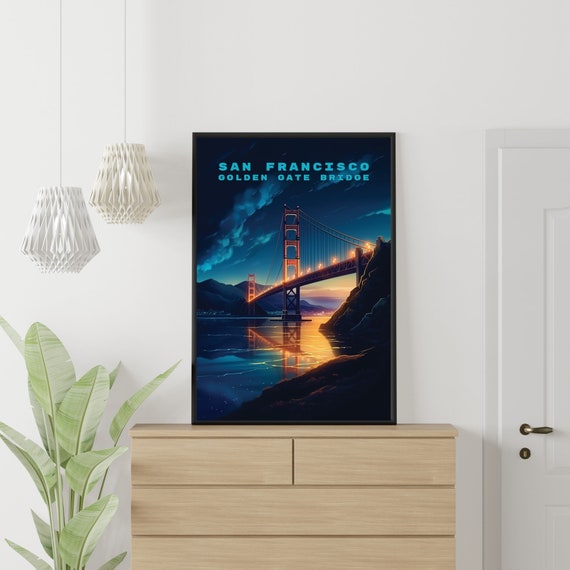 Golden Gate Bridge Travel Wall Art For Living Room San Francisco Travel Poster Wall Art Entryway Home Gift For Anniversary