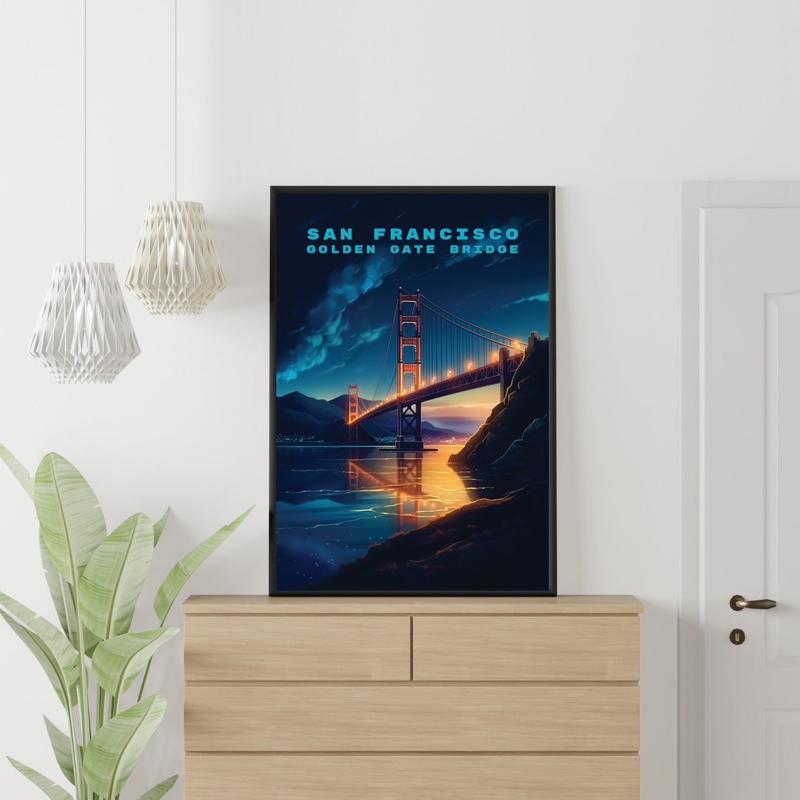 Golden Gate Bridge Travel Wall Art For Living Room San Francisco Travel Poster Wall Art Entryway Home Gift For Anniversary
