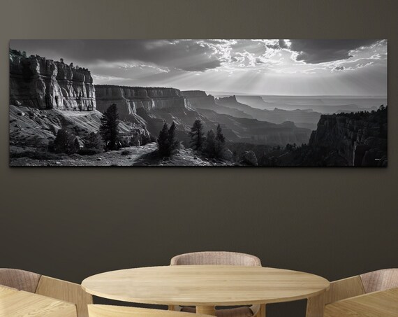Cedar Breaks Utah Wall Art Western Canyonnature Landscape Oversize Wall Art Living Room Art Panoramic Black And White