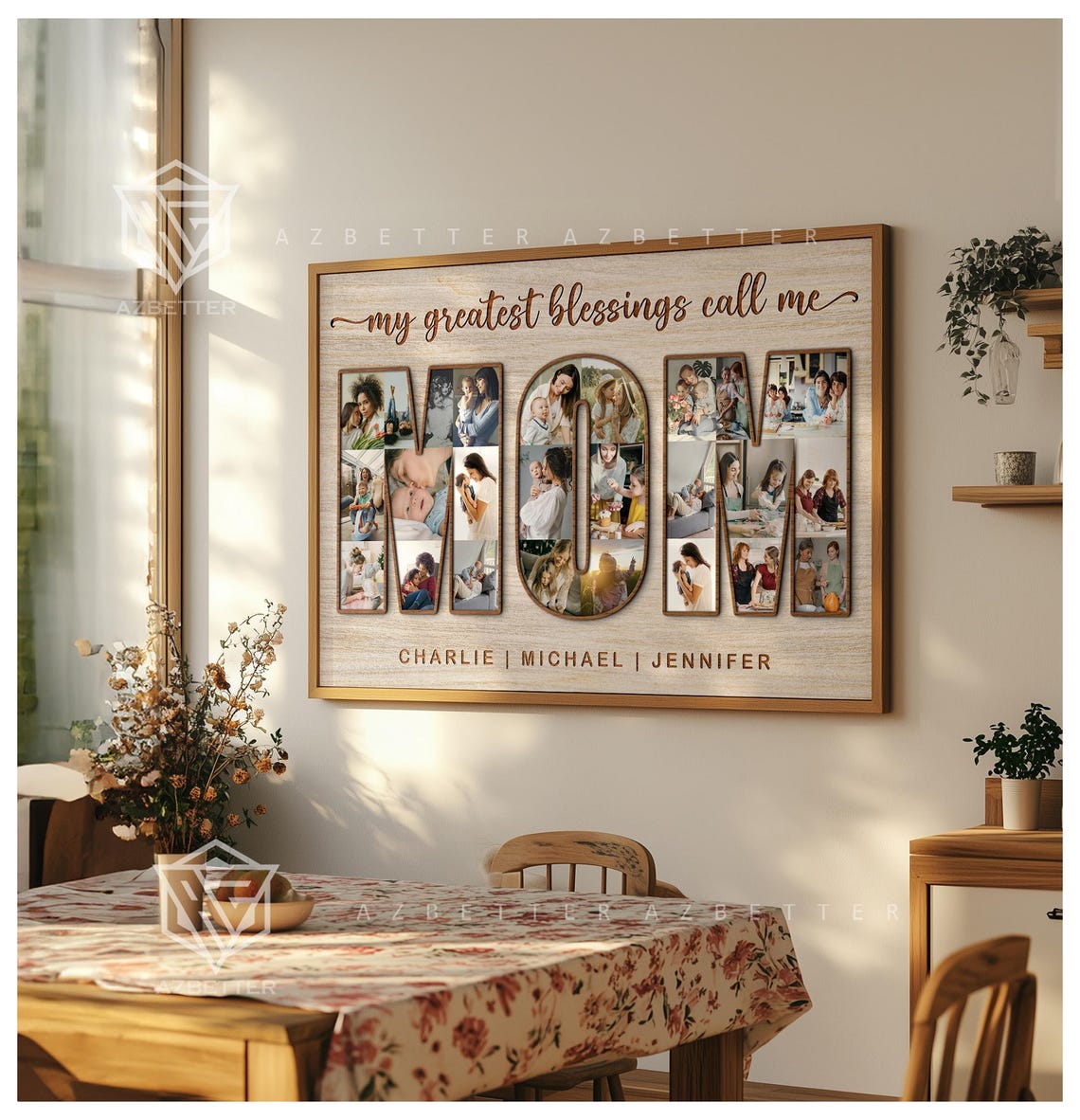 Custom Photo Collage My Greatest Blessings Call Me Mom Personalized Gift For Mom Mothers Day Gift Birthday Gift Sentimental Wall Art