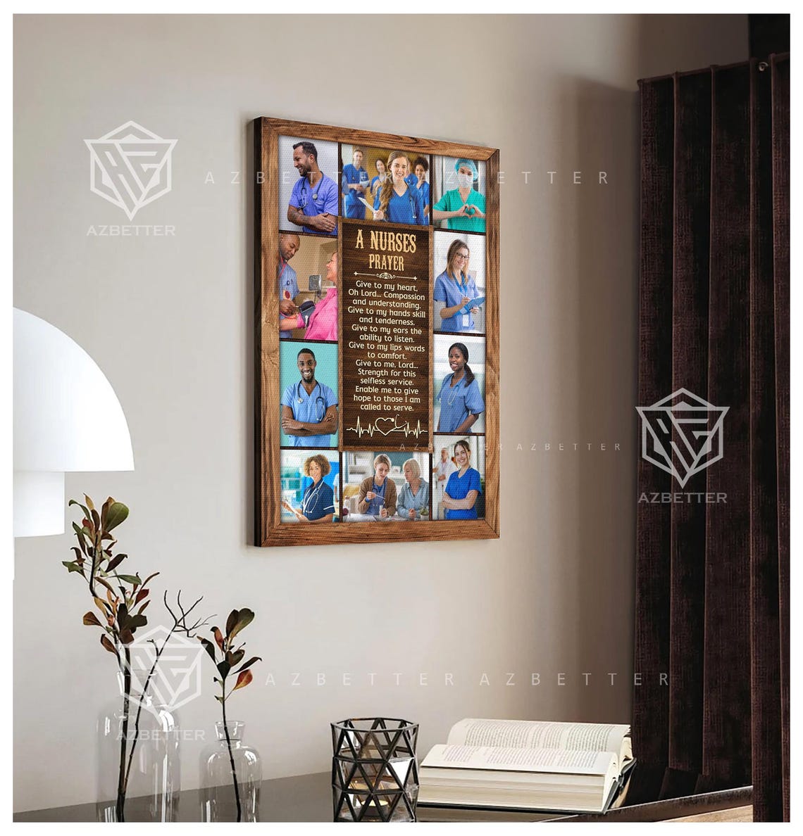 A Nurse's Prayer Photo Collage Tribute Gift For Nurses Wall Poster - Image 3
