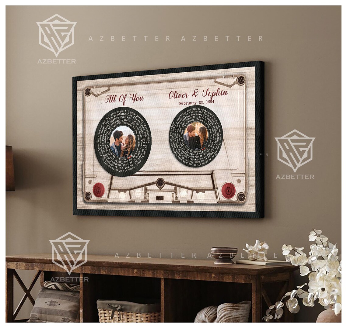 All Of You Cassette Tape Personalized Song Lyrics Couple Poster