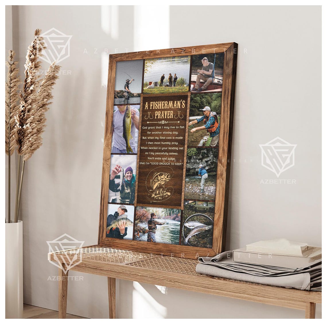 A Fisherman's Prayer Photo Collage Tribute Gift For Anglers Poster - Image 3