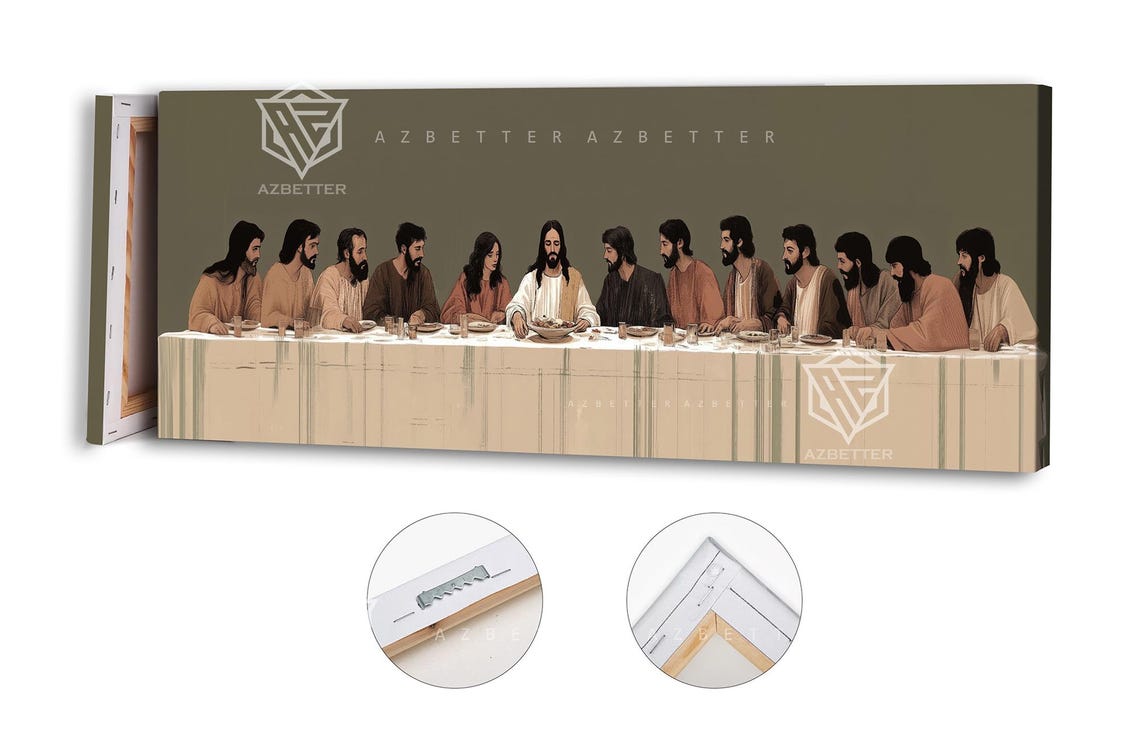 The Last Supper Jesus And Apostles Minimalist Panoramic Canvas Poster - Image 5
