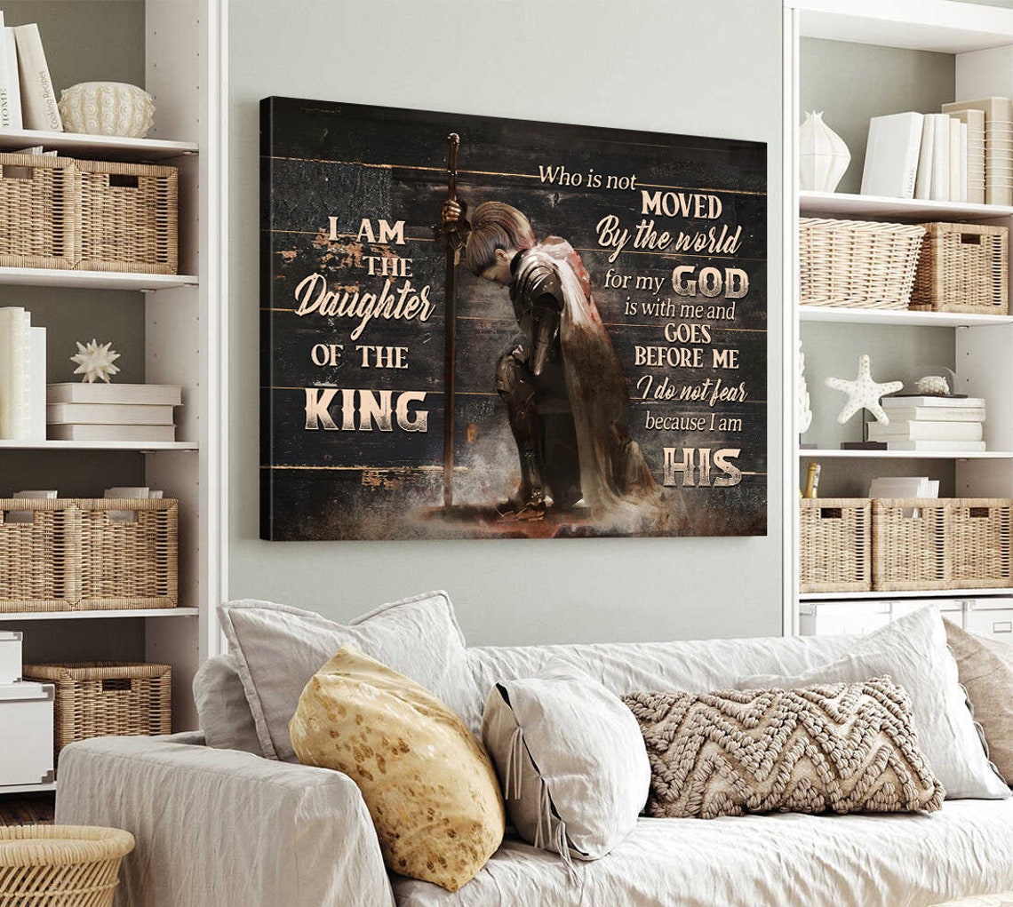 Daughter Of The King Wall Art Child Of God Painting Gift For Christian Female Warrior Of God Inspirational Gift - Image 3