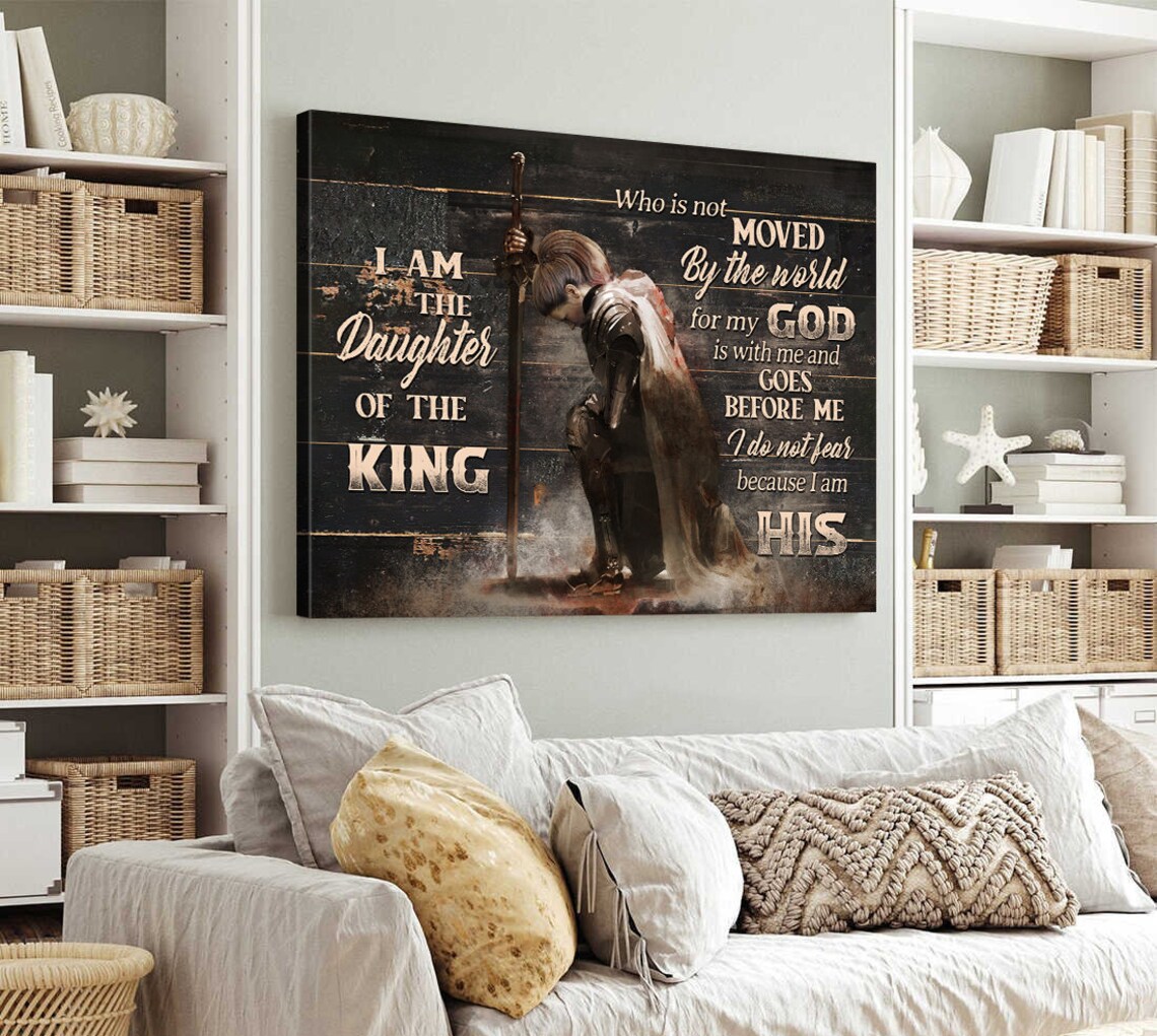 I Am The Daughter Of The King Female Knight Sword Faith Poster - Image 3