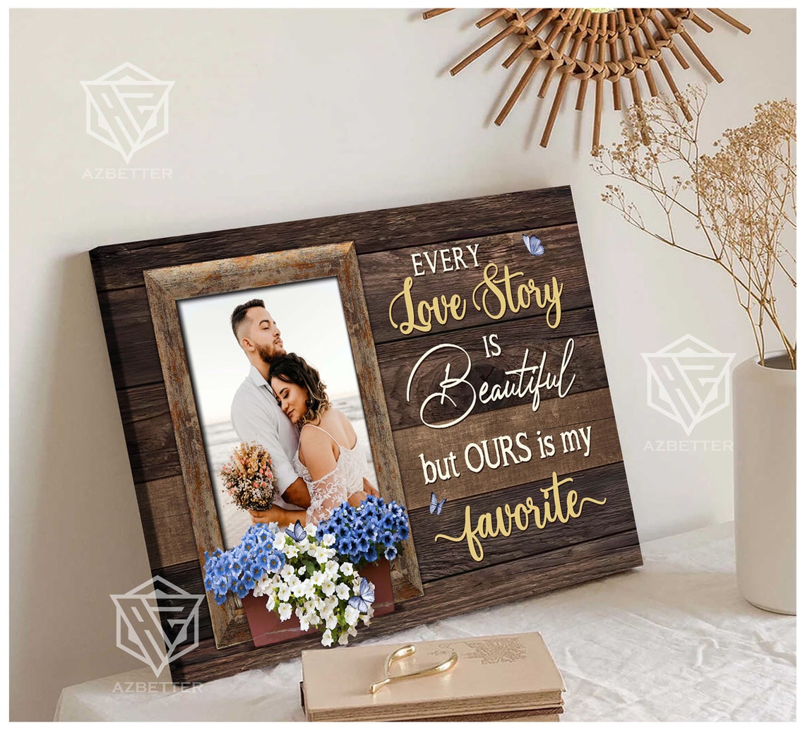 Personalized Every Love Story Is Beautiful Rustic Couple Photo Poster - Image 4