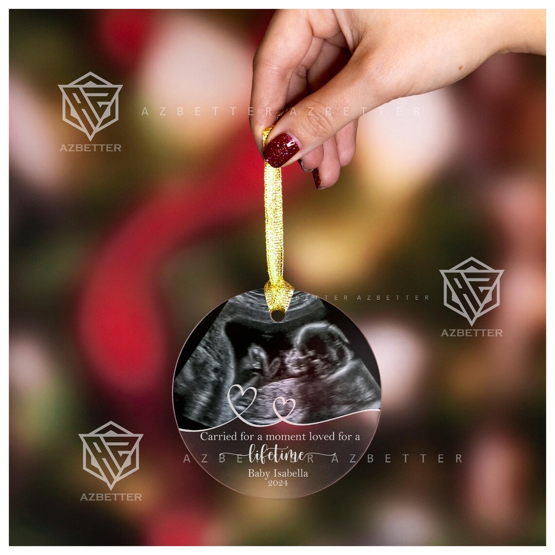 Carried For A Moment Baby Ultrasound Memorial Ornament Poster - Image 3