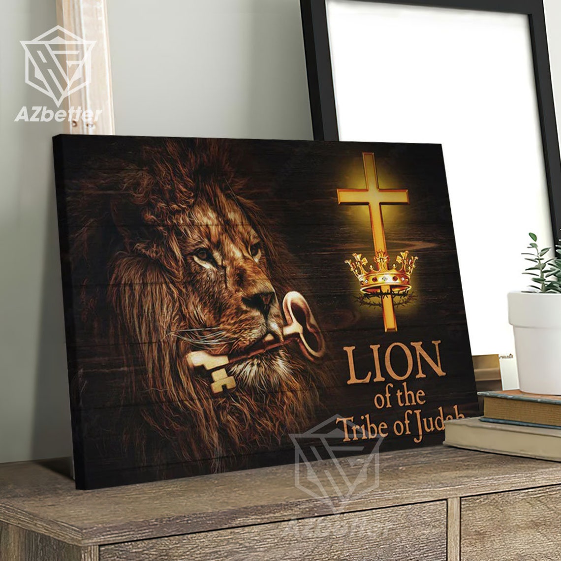 God Lion Of The Tribe Of Judah Jesus Wall Art Christian Home Lion Painting Church Decor Christmas Gift Religious Art - Image 3