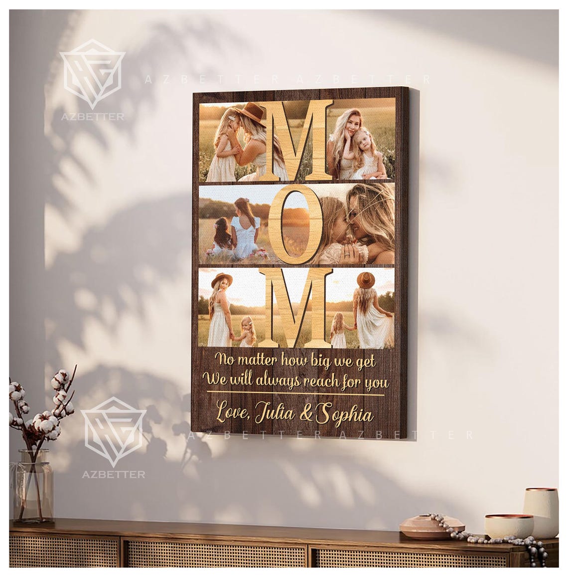 Custom Mom Photo Collage Personalized Mothers Day Gift No Matter How Big We Get Unique Birthday Gift For Mom From Daughter Son - Image 4