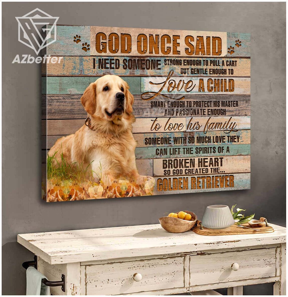 God Once Said So God Created the Golden Retriever Quote Poster - Image 4