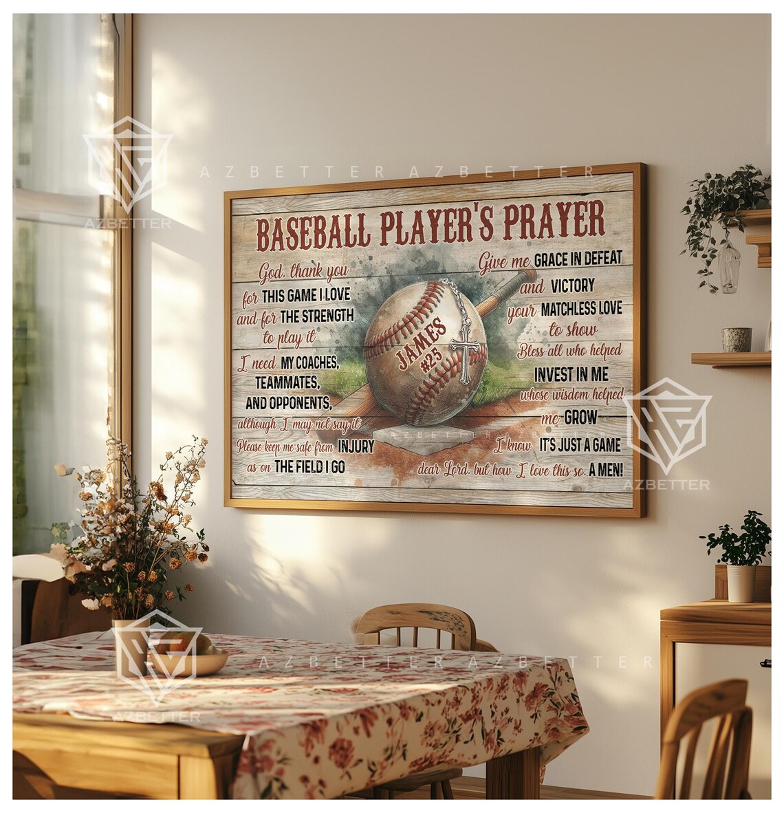 Personalized Baseball Players Prayer, Gift For Baseball Player - Image 3