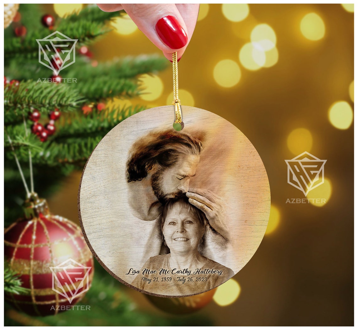 Personalized Heaven Ornament Safe In The Arms Of Jesus Loss Of Brother Welcome Home With Jesus Christmas In Heaven Memorial Ornament - Image 3