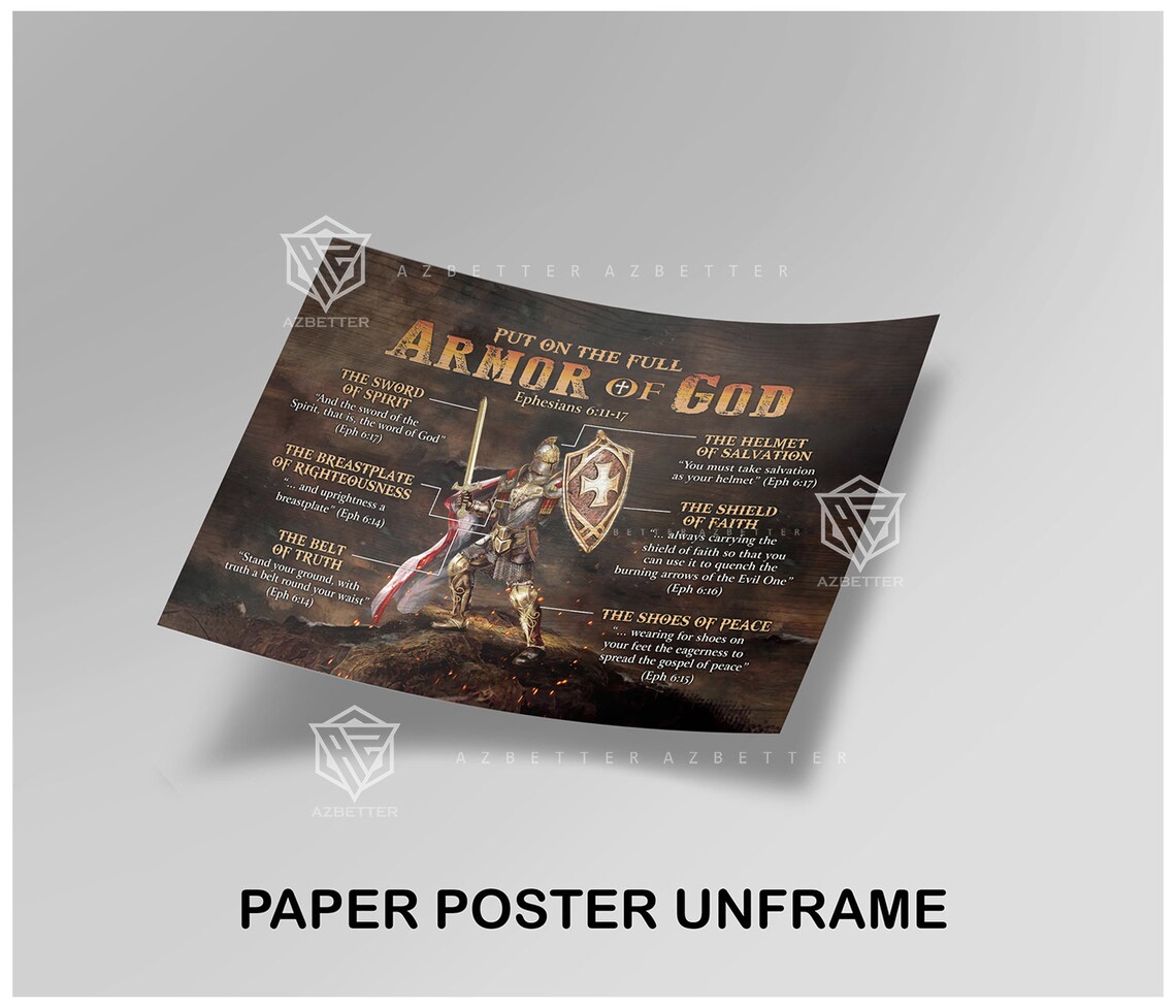 Knight Armor Of God Ephesians Sword Shield Warrior Art Poster - Image 2