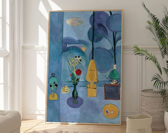 Henri Matisse The Blue Window Blue Interior Still Life Poster