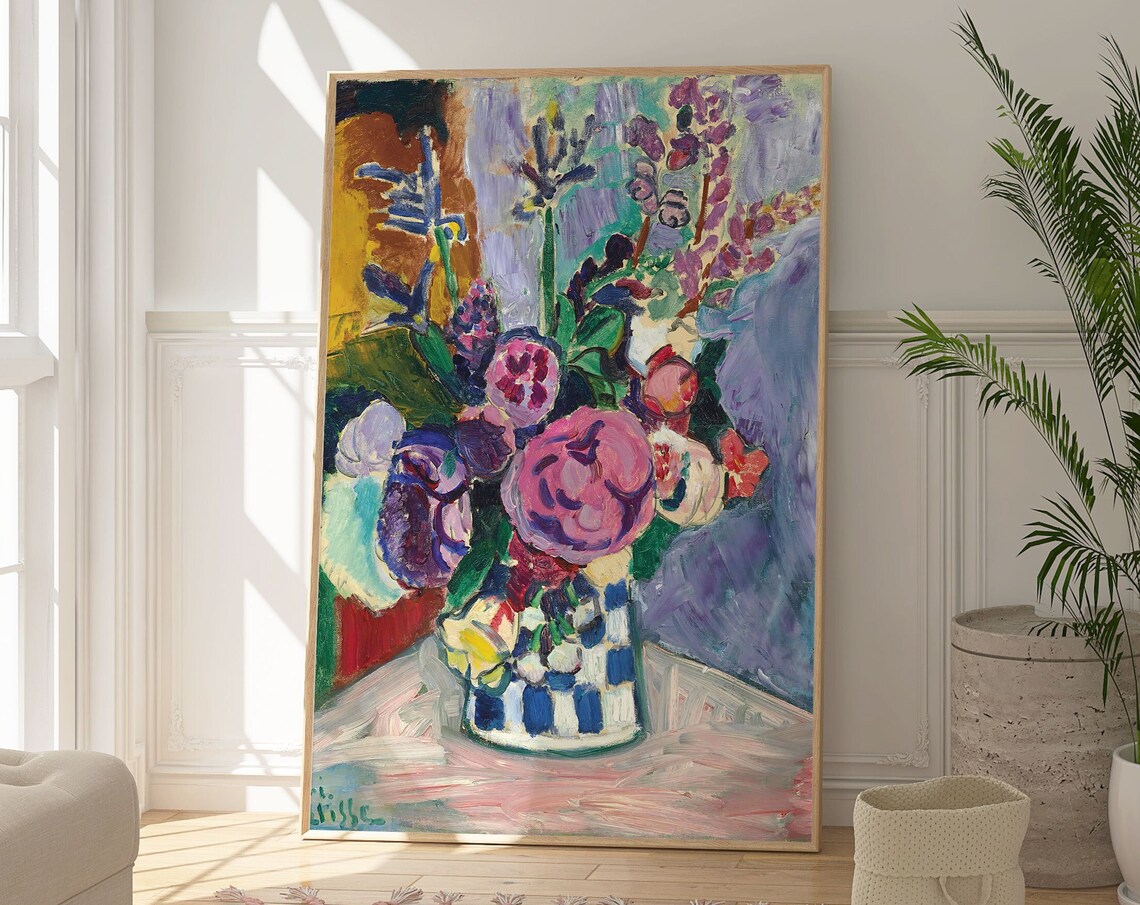 Henri Matisse Flower Vase Bouquet Blue Vase Colorful Fauvist Still Life Poster