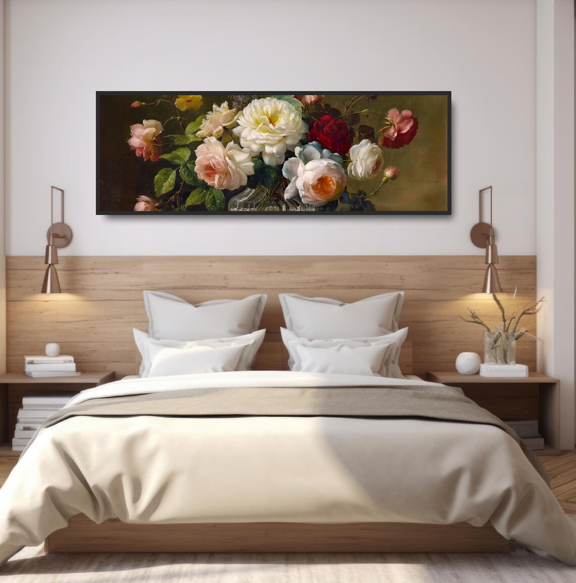 Vintage Roses Oil Painting Print Classic Floral Still Life Decor - Image 4