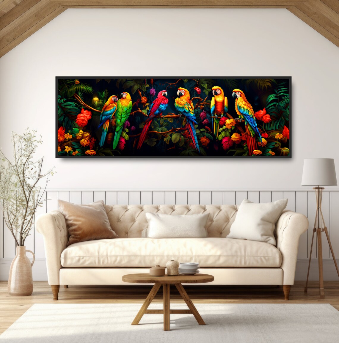 Colorful Jungle Parrots Art Print, Tropical Birds - Image 5