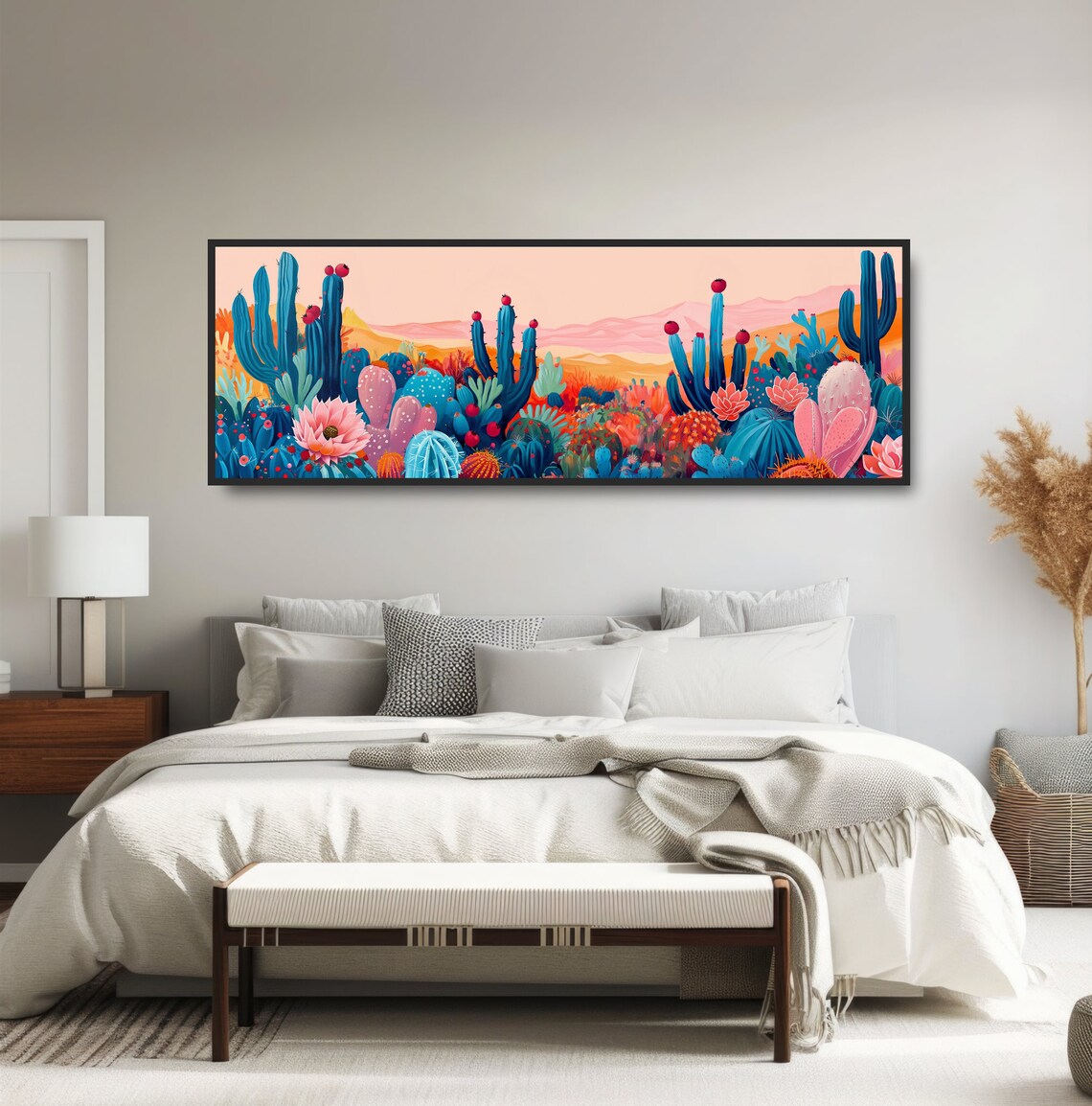 Colorful Neon Desert Cactus Abstract Poster Print - Image 4